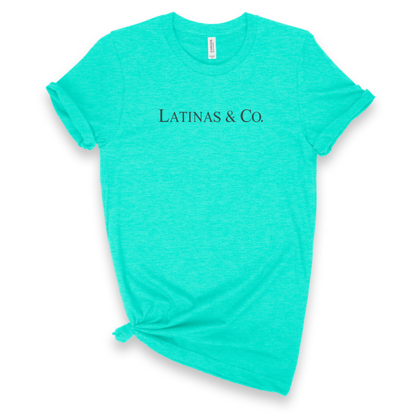 'Latinas & Co.' Brand T-Shirt - Teal - Premium Ring-Spun Cotton Blend