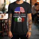 'American Grown With Mexican Roots' Men's T-Shirt - Black - Premium Heavy Weight Cotton