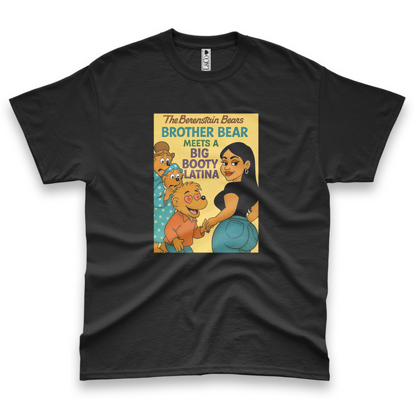 'Brother Bear Meets a Big Booty Latina' Unisex T-Shirt - Black - Premium Cotton