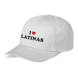 'I ❤️ Latinas' Dad Hat - Unisex - White - Premium Chino Twill