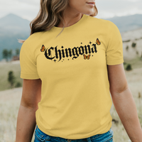 'Chingona' Monarch Butterfly T-Shirt - Maize - Premium Ring-Spun Cotton