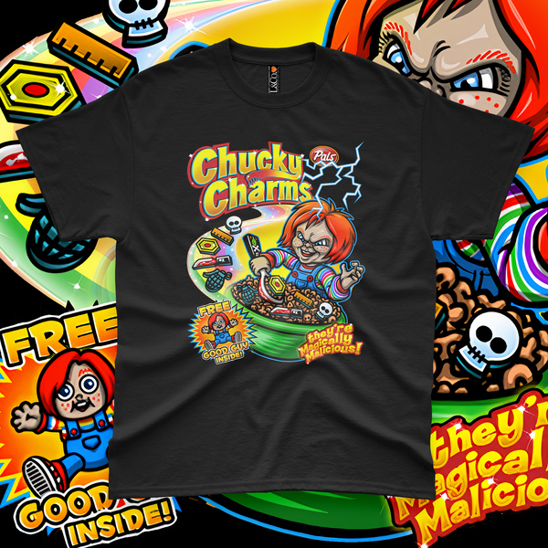 'Chucky Charms' T-Shirt - Black - Premium Ring-Spun Cotton - Unisex