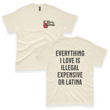 'Everything I Love Is Illegal Expensive or Latina' Men's T-Shirt - Ivory - Premium Cotton