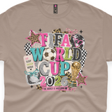 'FIFA 2026 World Cup' Girly Watch Party T-Shirt - Mocha - Premium Cotton