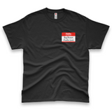 'Hello, My Name Is Big Brown Areola Lover' Name Tag Men's T-Shirt - Black - Premium Cotton