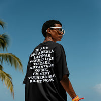 'I'm Very Vulnerable' *Big Areola Latinas Version* Men's T-Shirt - Black - Premium Heavy Weight Cotton