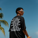'I'm Very Vulnerable' *Big Areola Latinas Version* Men's T-Shirt - Black - Premium Heavy Weight Cotton