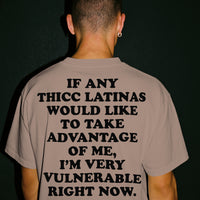 'I'm Very Vulnerable' *Thicc Latinas Version* Men's T-Shirt - Mocha - Premium Heavy Weight Cotton