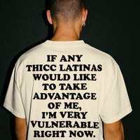 'I'm Very Vulnerable' *Thicc Latinas Version* Men's T-Shirt - Ivory - Premium Heavy Weight Cotton