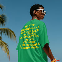 'I'm Very Vulnerable' *Brasilieras Version* Men's T-Shirt - Green - Premium Heavy Weight Cotton