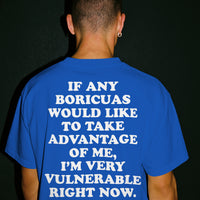 'I'm Very Vulnerable' *Boricuas Version* Men's T-Shirt - Blue - Premium Heavy Weight Cotton