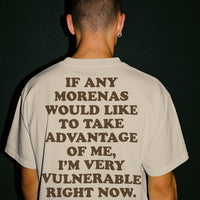 'I'm Very Vulnerable' *Morenas Version* Men's T-Shirt - Sand - Premium Heavy Weight Cotton