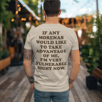'I'm Very Vulnerable' *Morenas Version* Men's T-Shirt - Sand - Premium Heavy Weight Cotton