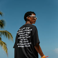 'I'm Very Vulnerable' *5'2" Toxic Latinas Version* Men's T-Shirt - Black - Premium Heavy Weight Cotton