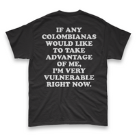 'I'm Very Vulnerable' *Colombianas Version* Men's T-Shirt - Black - Premium Heavy Weight Cotton