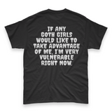 'I'm Very Vulnerable' *Goth Girls* Spooky Season Men's T-Shirt - Black - Premium Cotton