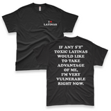 'I'm Very Vulnerable' *5'2" Toxic Latinas Version* Men's T-Shirt - Black - Premium Heavy Weight Cotton