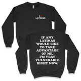 'I'm Very Vulnerable' *Latinas Version* Men's Sweatshirt - Crewneck - Black - Premium Brushed Fleece