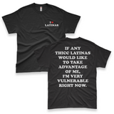 'I'm Very Vulnerable' *Thicc Latinas Version* Men's T-Shirt - Black - Premium Heavy Weight Cotton