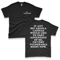 'I'm Very Vulnerable' *Big Areola Latinas Version* Men's T-Shirt - Black - Premium Heavy Weight Cotton