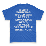 'I'm Very Vulnerable' *Boricuas Version* Men's T-Shirt - Blue - Premium Heavy Weight Cotton
