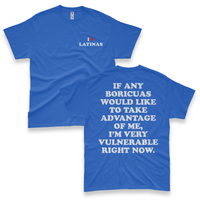 'I'm Very Vulnerable' *Boricuas Version* Men's T-Shirt - Blue - Premium Heavy Weight Cotton