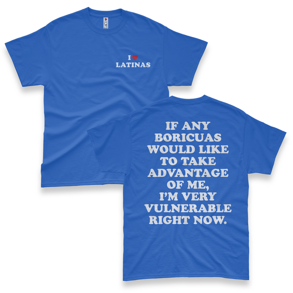 'I'm Very Vulnerable' *Boricuas Version* Men's T-Shirt - Blue - Premium Heavy Weight Cotton