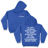 'I'm Very Vulnerable' *Latinas Version* Men's Hoodie - Blue - Premium Brushed Fleece