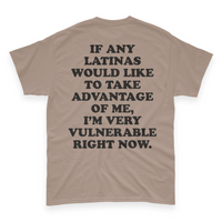 'I'm Very Vulnerable' *Latinas Version* Men's T-Shirt - Mocha - Premium Heavy Weight Cotton