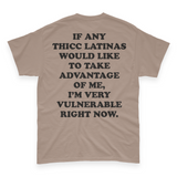 'I'm Very Vulnerable' *Thicc Latinas Version* Men's T-Shirt - Mocha - Premium Heavy Weight Cotton