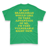 'I'm Very Vulnerable' *Brasilieras Version* Men's T-Shirt - Green - Premium Heavy Weight Cotton