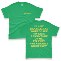 'I'm Very Vulnerable' *Brasilieras Version* Men's T-Shirt - Green - Premium Heavy Weight Cotton