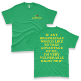 'I'm Very Vulnerable' *Brasilieras Version* Men's T-Shirt - Green - Premium Heavy Weight Cotton