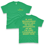 'I'm Very Vulnerable' *Brasilieras Version* Men's T-Shirt - Green - Premium Heavy Weight Cotton