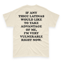'I'm Very Vulnerable' *Thicc Latinas Version* Men's T-Shirt - Ivory - Premium Heavy Weight Cotton