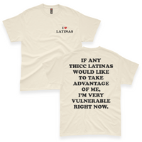'I'm Very Vulnerable' *Thicc Latinas Version* Men's T-Shirt - Ivory - Premium Heavy Weight Cotton