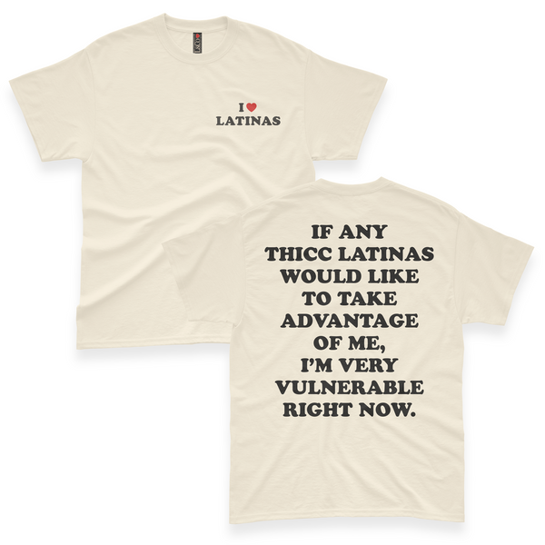 'I'm Very Vulnerable' *Thicc Latinas Version* Men's T-Shirt - Ivory - Premium Heavy Weight Cotton