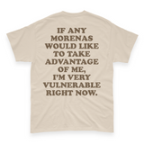 'I'm Very Vulnerable' *Morenas Version* Men's T-Shirt - Sand - Premium Heavy Weight Cotton