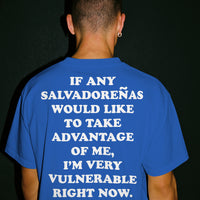 'I'm Very Vulnerable' *Salvadoreñas Version* Men's T-Shirt - Blue - Premium Heavy Weight Cotton
