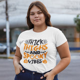 'Thick Thighs And Spooky Vibes' T-Shirt - White - Premium Cotton
