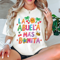 'La Abuela Mas Bonita' Karol G Font T-Shirt - Ivory - Premium Ring-Spun Cotton
