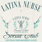 'Latina Nurse' Crop Top Shirt - Ivory - Premium Ring-Spun Cotton