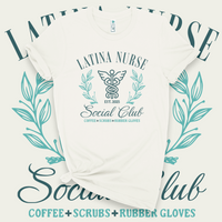 'Latina Nurse Social Club' T-Shirt - Ivory - Premium Ring-Spun Cotton