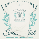 'Latina Nurse Social Club' T-Shirt - Ivory - Premium Ring-Spun Cotton