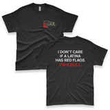 'I Don't Care If A Latina Has Red Flags. I'm A Bull.' Men's T-Shirt - Black - Premium Cotton