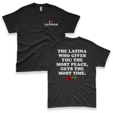 'The Latina Who Gives You The Most Peace Gets The Most Time' Men's T-Shirt - Black - Premium Heavy Weight Cotton