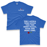 'The Latina Who Gives You The Most Peace Gets The Most Time' Men's T-Shirt - Blue - Premium Heavy Weight Cotton