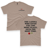 'The Latina Who Gives You The Most Peace Gets The Most Time' Men's T-Shirt - Mocha - Premium Heavy Weight Cotton