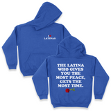 'The Latina Who Gives You The Most Peace Gets The Most Time' Men's Hoodie - Blue - Premium Brushed Fleece