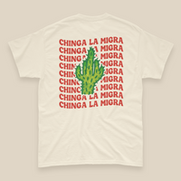 'No Human Is Illegal. Chinga La Migra' - Unisex T-Shirt - Ivory - Premium Cotton